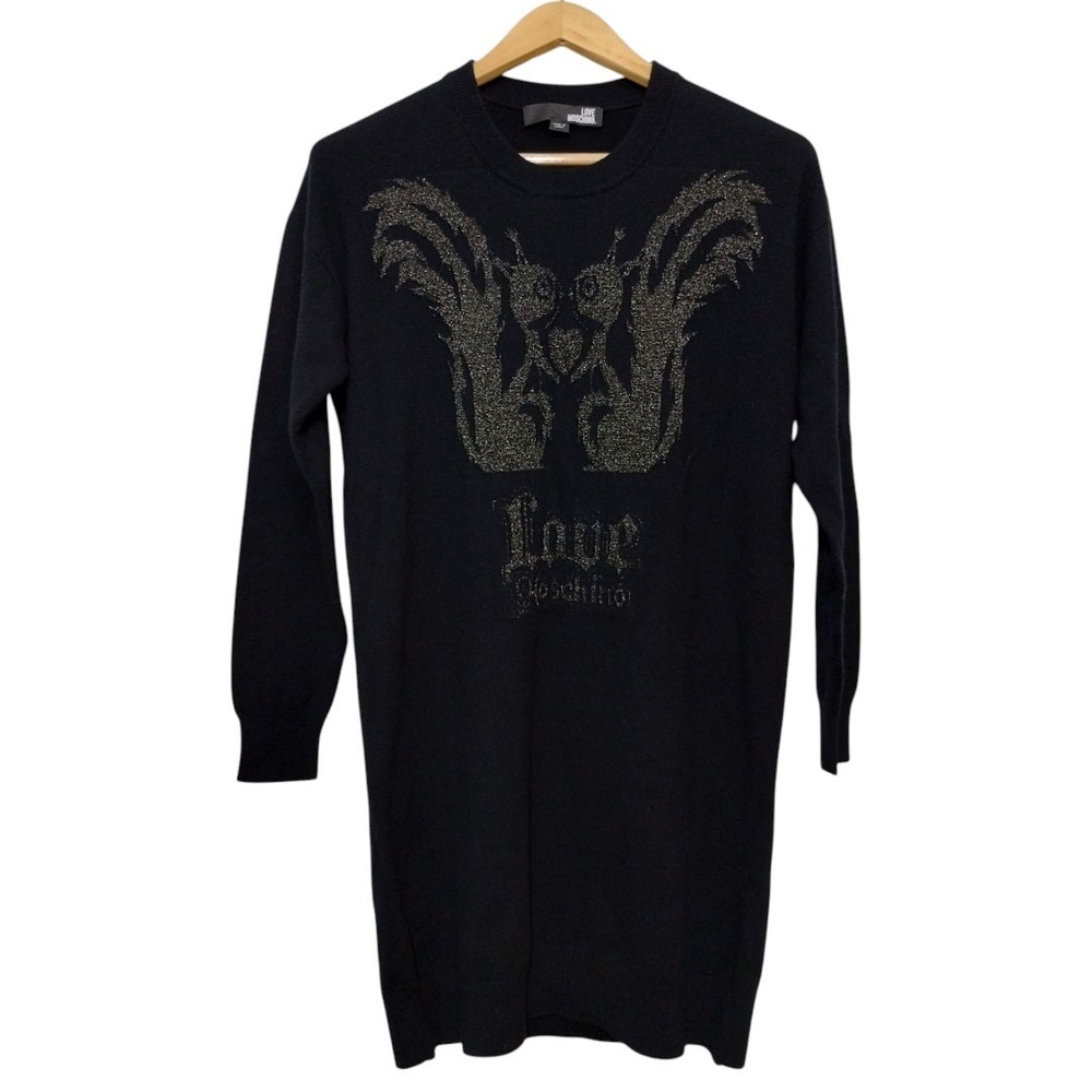 LOVE MOSCHINO Wool/ Cashmere Squirrel Sweater Dress Womens Long Sleeve S